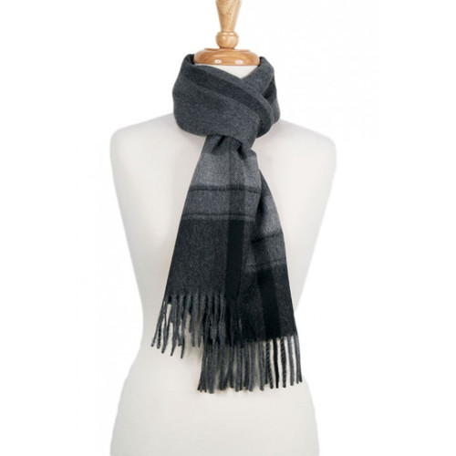 Baby Alpaca Scarf Grey Check