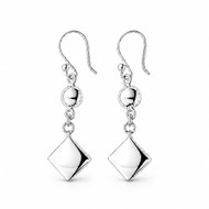 Handmade 950 Silver Geometric Drop Earrings