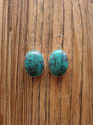 Large Oval Turquoise Earrings