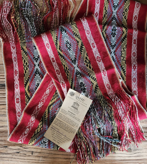 Peruvian Handwoven Alpaca Andean Ceremony Scarf 