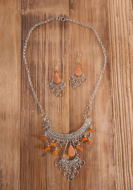 Nine50 Alpaca Silver Peruvian Necklace and Earring Set