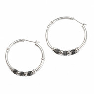 4cm Silver Hoop Earrings #190