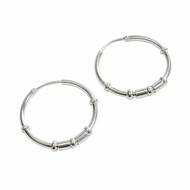 Handmade 950 silver minimalist hoop earrings from Peru