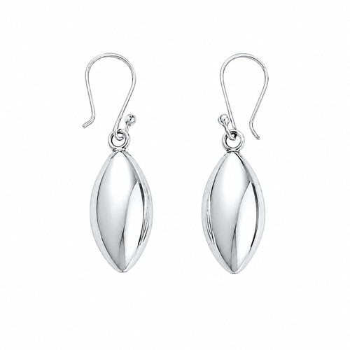 Nine50 950 Silver Polished Oval Drop Earrings Peru