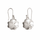 Pair of handmade 950 Peruvian silver four leaf clover drop earrings with polished clover charms and hook wires