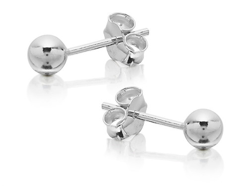 Nine50 Peruvian 950 Silver 4mm Ball Stud Earrings
