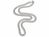 Quality silver curb chain necklace, 50cm long and 6mm wide, polished silver links on a white background.