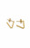 18k Gold geometric stud earrings with square-link design 
