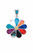 Nine50 Handmade Silver Peruvian Flower Inlay Pendant