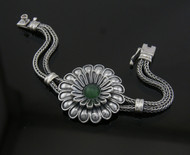 Peruvian 950 Silver Flower Bracelet.