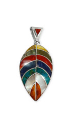 Shell and Stone "Leaf" Pendant
