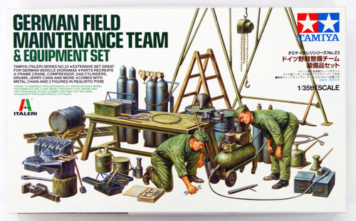 Tamiya 37023 German Field Maintenance Team & Equipment Set 1/35 Scale Kit