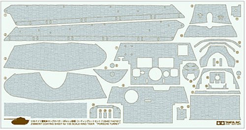 Tamiya 12649 Zimmerit Coating Sheet King Tiger Porsche Turret 1/35 Scale Kit