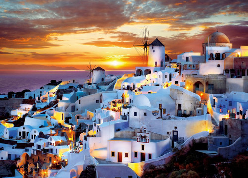 Epoch Jigsaw Puzzle 05-108 Evening View Santorini Greek (500 Pieces)