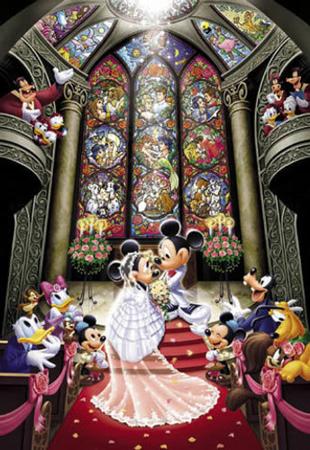 Tenyo Japan Jigsaw Puzzle D-1000-252 Disney Mickey Mouse Wedding (1000 Pieces)