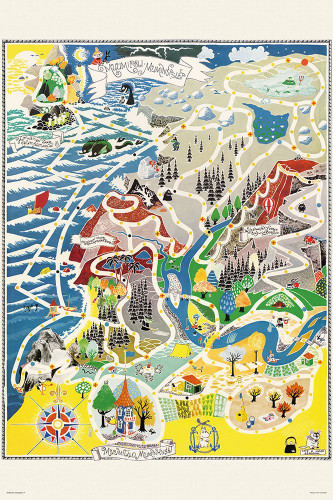 Yanoman Jigsaw Puzzle 10-1291 Map of Moomin Valley (1000 Pieces)
