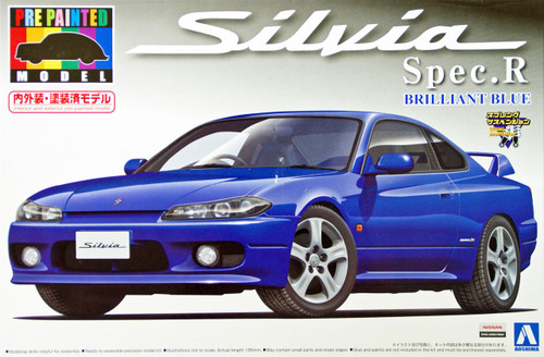 Aoshima 08621 S15 Nissan Silvia Spec.R Brilliant Blue 1/24 Scale Kit (Pre-painted Model)