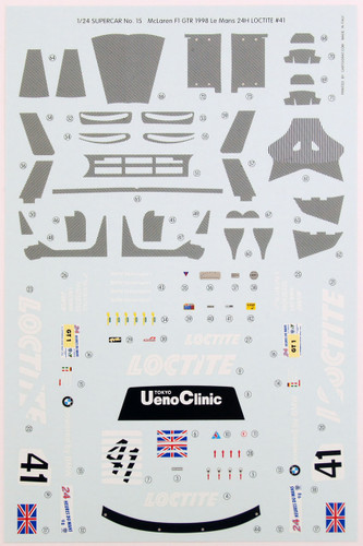 Aoshima 07457 McLaren F1 GTR 1998 Le Mans 24H Loctite #41 1/24 Scale Kit