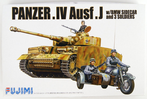 Fujimi WA12 World Armor Panzer IV Ausf. J w/ BMW Sidecar & 3 soldiers" 1/76 scale kit "