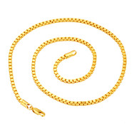 Gold Box Chain Necklace