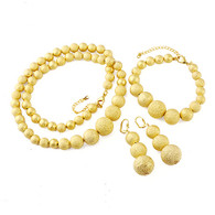 Gold Frosted Graduated Bead Set