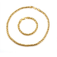 Elegant Gold Necklace and Bracelet Set