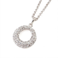 Silver Crystal Pendant Necklace