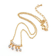 Gold Clear Crystal Necklace
