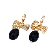 Elegant Bow Earrings with Crystal