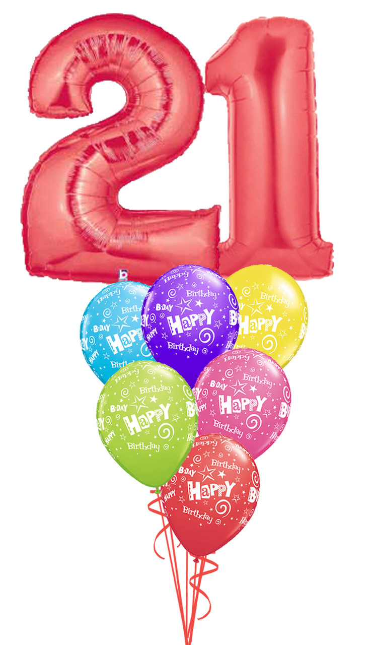 happy 21st birthday balloons