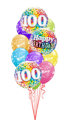 One Hundredth Birthday Rainbow Confetti Bouquet
