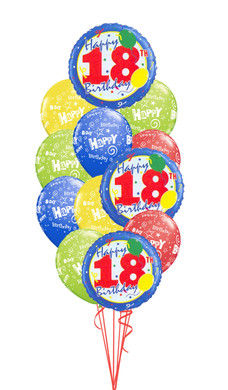 18th Birthday Balloons & Confetti Bouquet