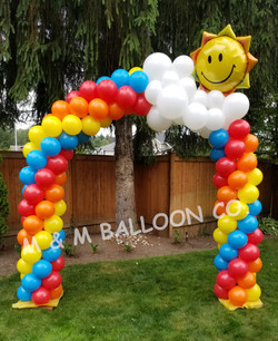 Rainbow Spiral Balloon Arch