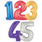 All Numbers available in Red, Blue, Purple, Silver and Gold.