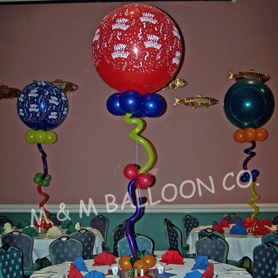 Jumbo Centerpiece With Two Squiggles.  These are approximately 7 feet tall.