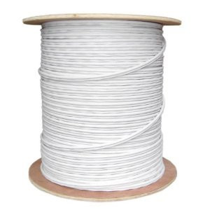 RG59 Plenum CMP Rated Siamese Combo Coax Bulk Cable RG59/U Five Star Cable 1000 ft 18AWG 2 Conductor Power Solid Copper Plenum UL Listed White Cable 