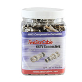 5 Star Cable Professional Grade BNC Male RG59 Compression Coax Connectors. Pack of 100 pcs in Grip Jars