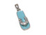 Rhinestone Flip-Flop Charm Pendant, Turquoise