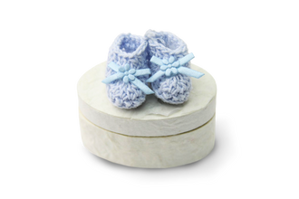 Mulberry Paper Favor Box Blue Baby Booties