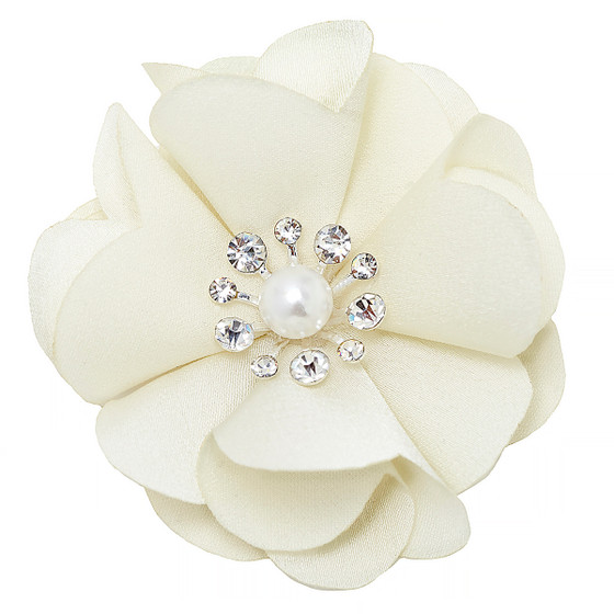 Chiffon Ivory Flower Embellishment - FavorVillage