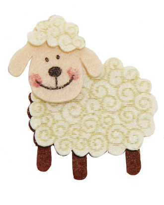 Sheep of Felt Material-Beige and Brown