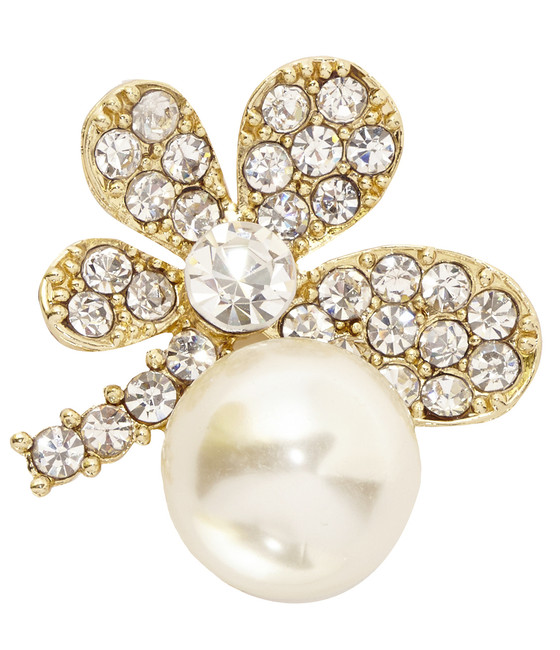 Flower Shape Embellishment with a Large Imitation Pearl