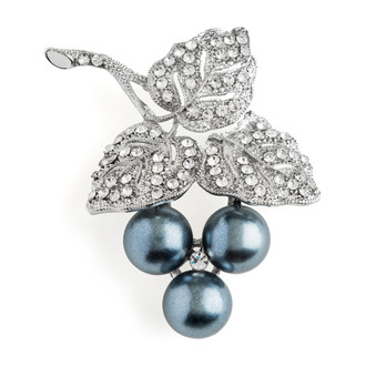 Cherry Cluster Brooch-Silver Plated