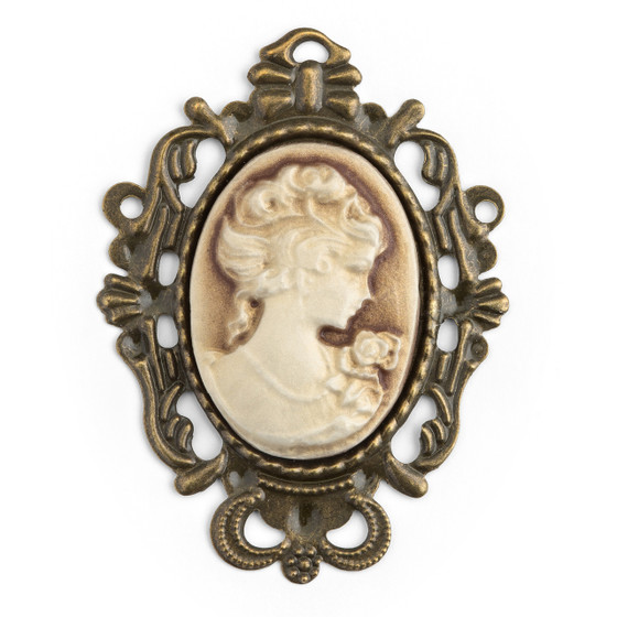 Cameo Brown-Ivory Embellishment