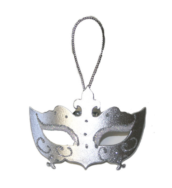Masquerade Mask Ornament/Silver Tone