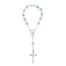 Rosary Cross Bracelet Cats Eye Blue Beads