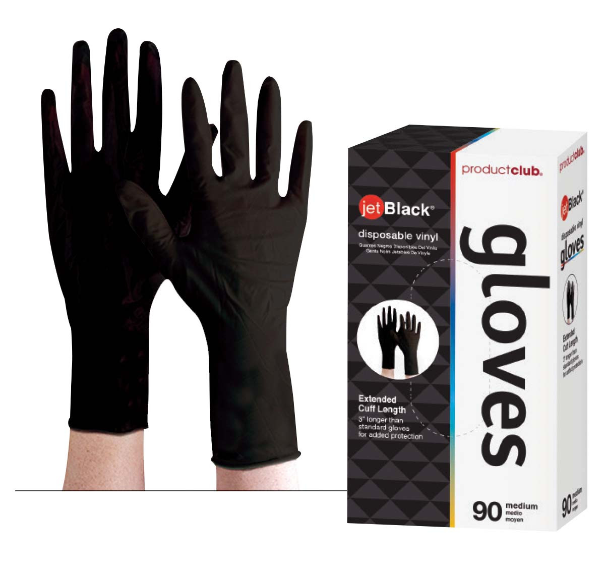 black vinyl gloves