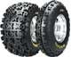 Maxxis Razr ATV Tire Kit 23-7-10 RAZR 2 tires on 10X5 2N+3B 4/156 .190 Douglas Aluminum Wheels.