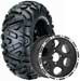 Maxxis Big Horn ATV Tire Kit 25-8R12 BIGHORN Radial Maxxis tires on 12X7 4/137 4+3 ITP F/R SS108 Black Wheels,.