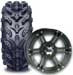 Interco Swamp Lite ATV Tire Kit 26-9-12 SWAMP LITE Interco tires on 12X7 4/137 4+3 ITP F/R SS108 Black Wheels,.